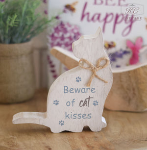 Wooden Cat Shaped Sign