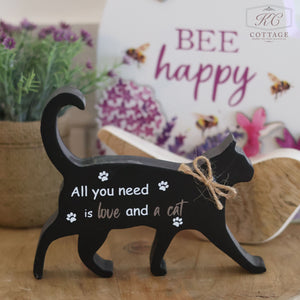 Wooden Cat Shaped Sign