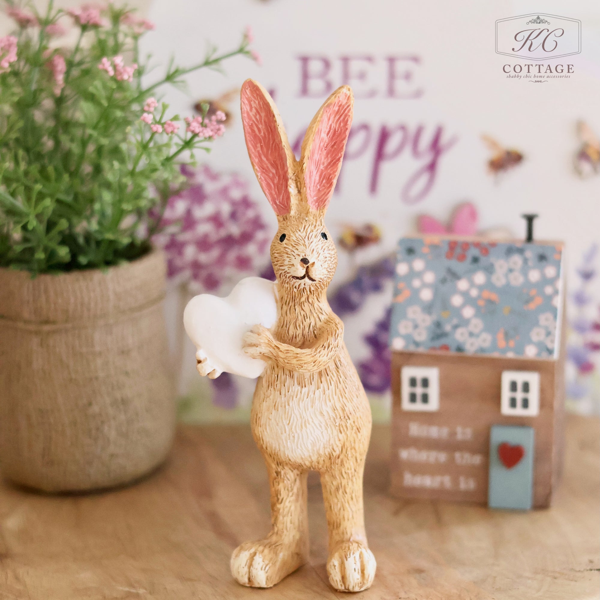 Standing Bunny Ornament with Heart