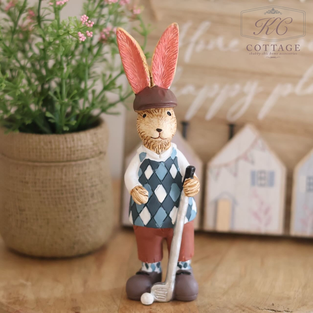 Standing Bunny Golfer Ornament