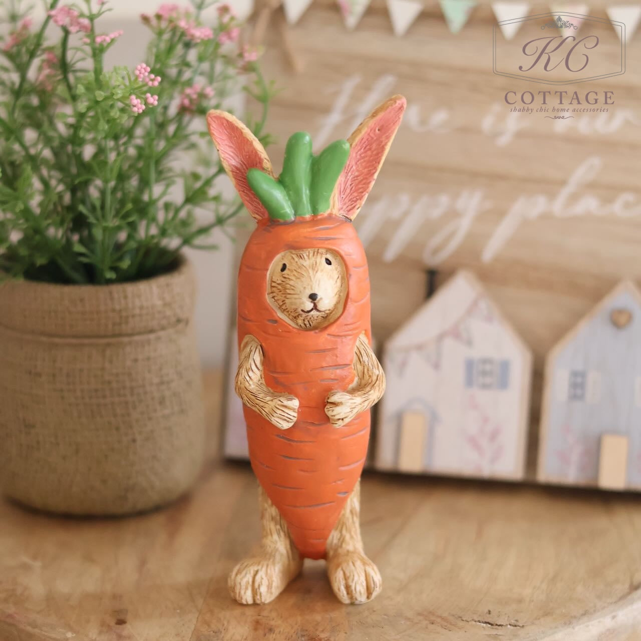 Standing Bunny Ornament in Carrot Costume