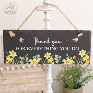 Slate Rectangle Floral Signs with sentiments