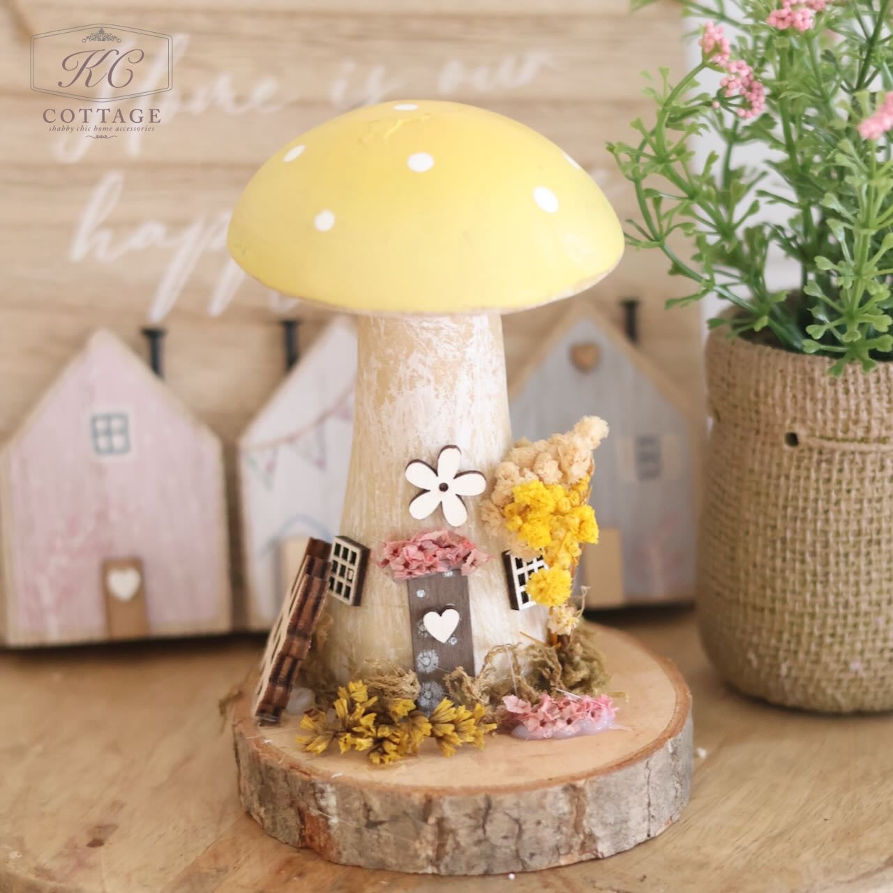 Spring Toadstool Cottage Small Ornament