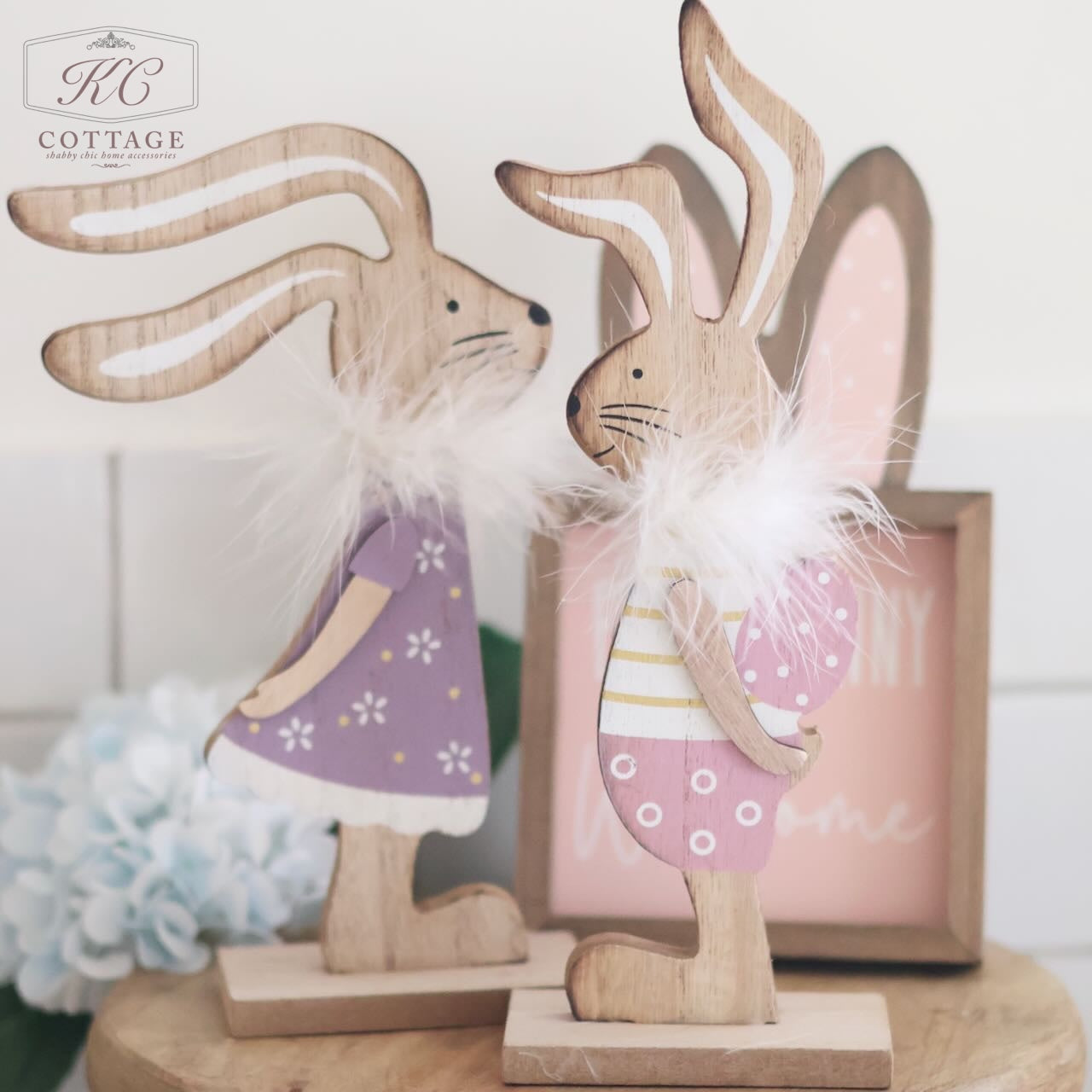 Easter Bunny Couple Ornaments