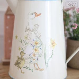 Decorative Metal Cream Geese Jug