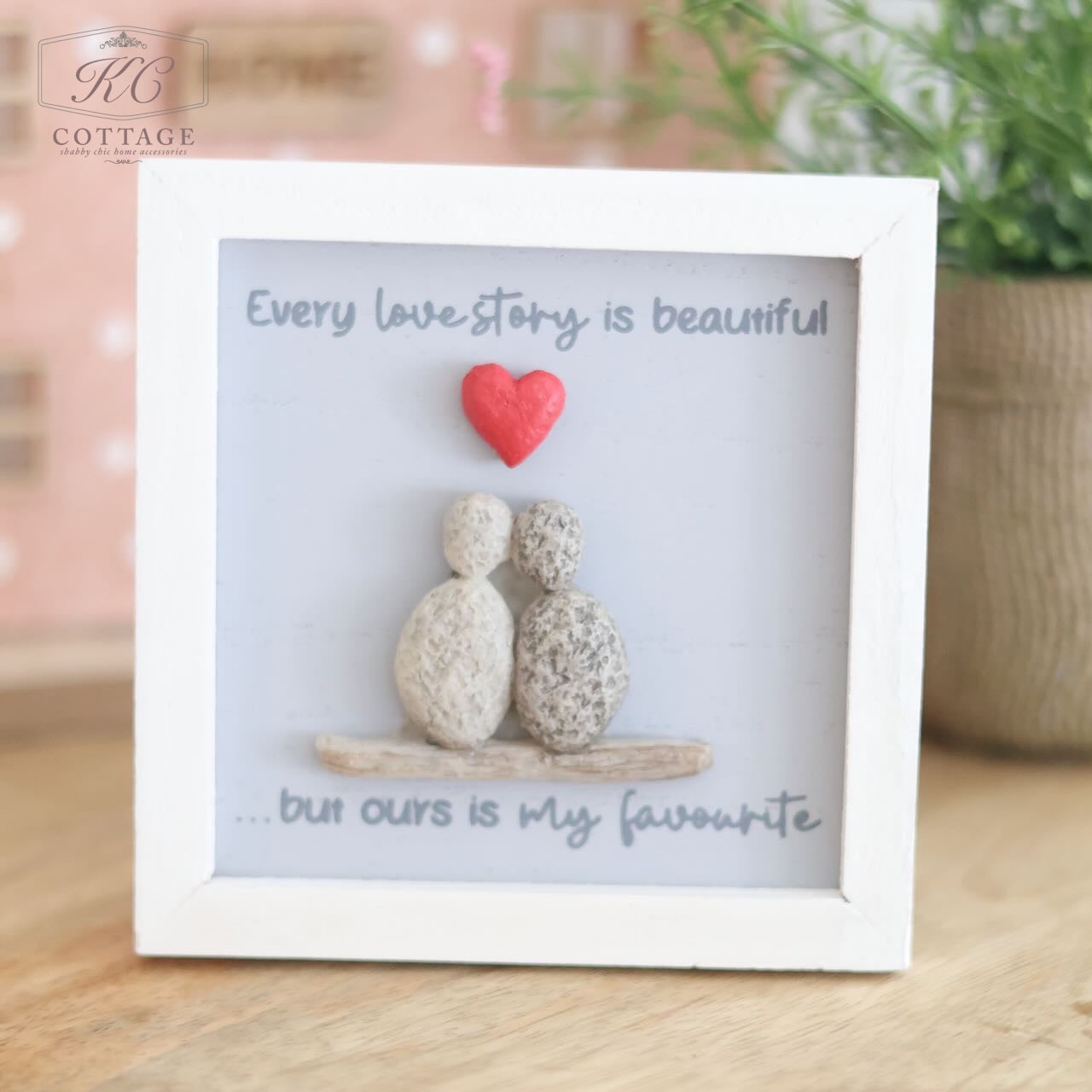 Every Love Story Is Beautiful Resin Pebble Sign