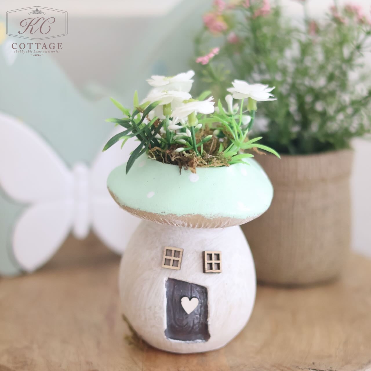 Spring Mushroom House With Flowers