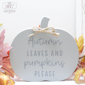 Grey Pumpkin Block Sign