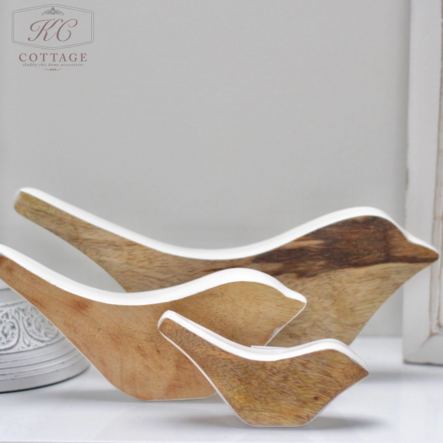 white mango wood birds